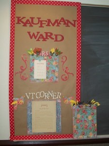 Relief Society bulletin board